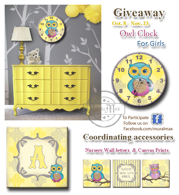 nautical Childrens clock giveaway