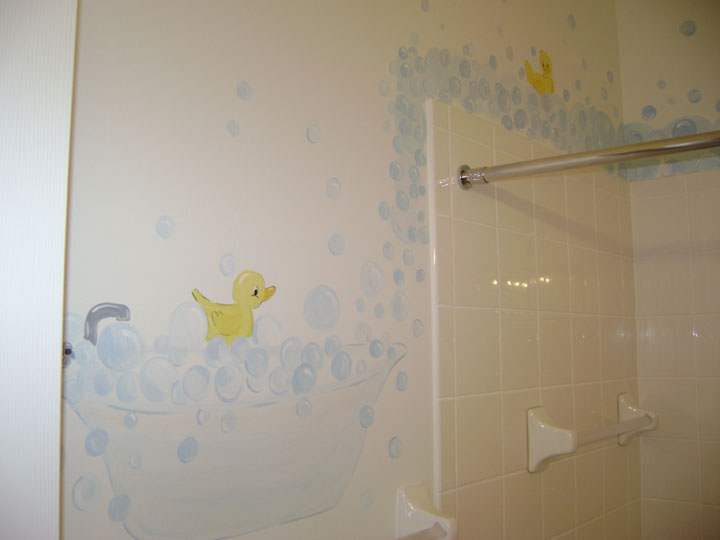 Bubblebath Mural- Kids Bathroom Mural
