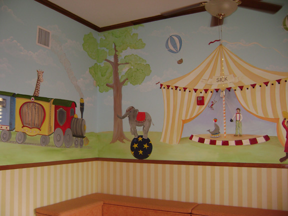 miami pediatrician mural , Doctors office commercial mural- Circus