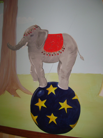 miami pediatrician mural- Circus Elephant mural 