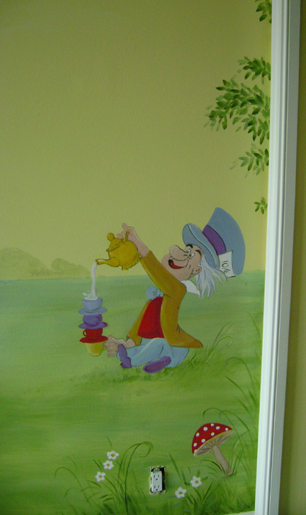 Enchanted Forest Children's Mural -Close up - Nursery design