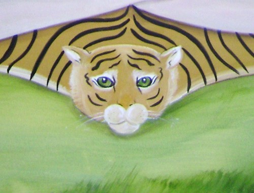 Tiger Close Up - kids room mural