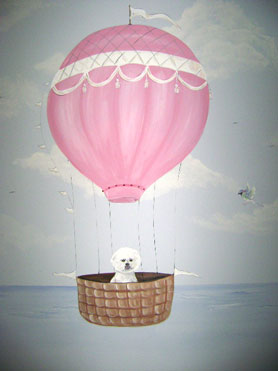 Hot Air Balloon ,Sail Boat Mural