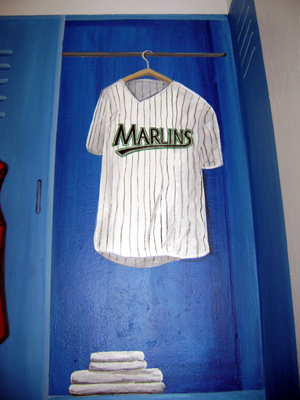 Sports Locker Mural -Marlins  Uniform
