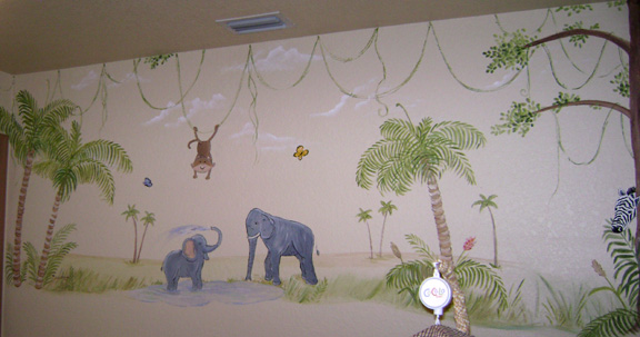 Monkey Jungle Mural 