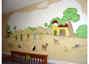 Five Dancing Bears and Barnyard Mural 