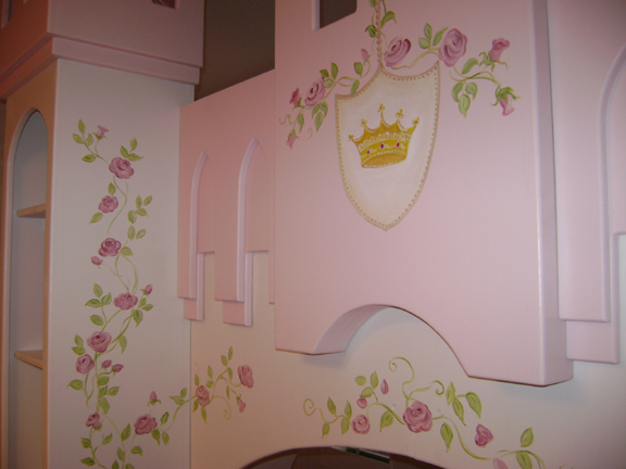 Princess room mural and hand painted furniture