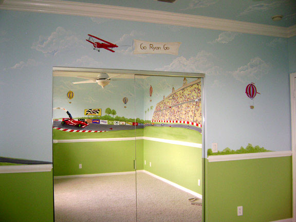 Race Car Mural -Boys Room Murals