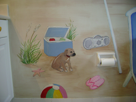 Sassy Beach Mural - Bathroom