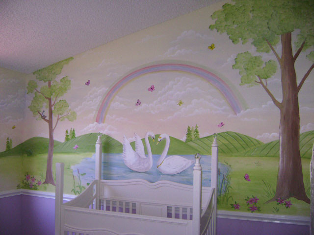 Swans Lake Mural -Nursery Murals 