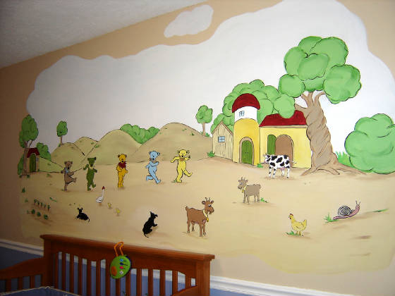 Five Dancing Bears and Barnyard Mural