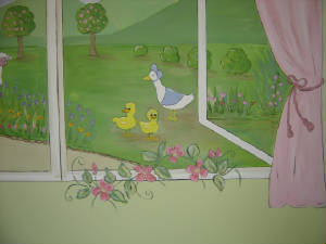 Window Mural - Ducks