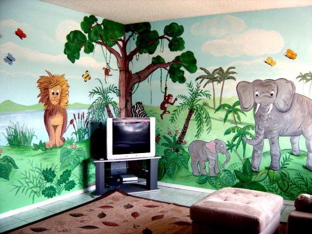 Jungle Mural - Kids Play Room-South Florida