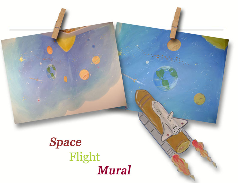 Space Flight Mural -Boys Theme